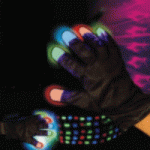 Gloves - Black Moonlight Mitts Multicolor LED (pair)